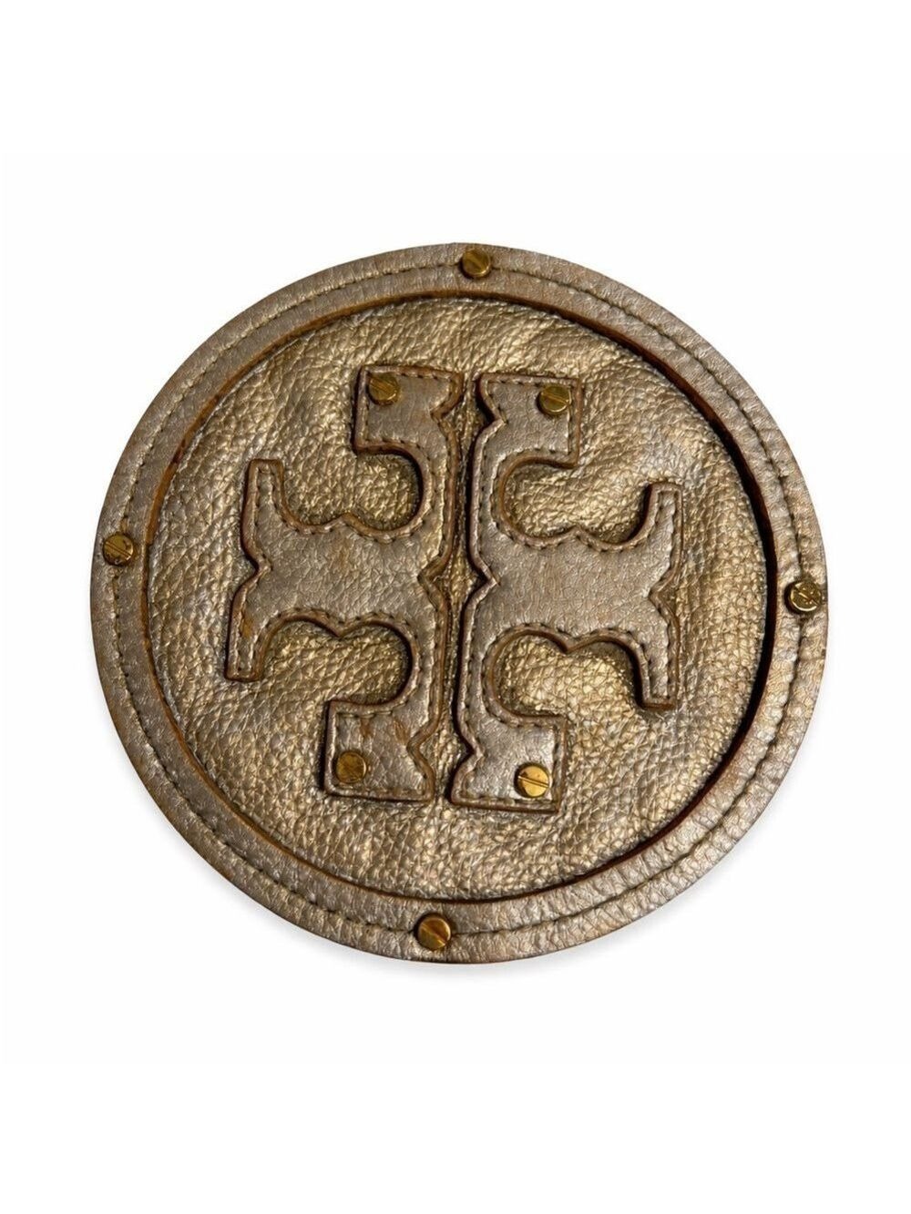 Tory Burch Metallic Leather Logo Medallion Bag Patch